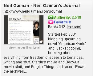 Neil Gaiman on Technorati Neil Gaiman on Technorati