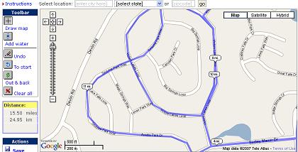 Running route planning google map